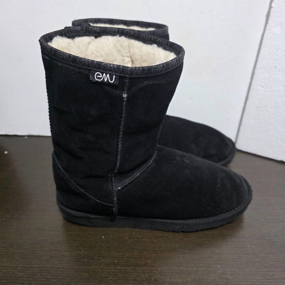 EMU Australia, Women's Black Suede Lining 100% Merino Wool Boots W-F9/M